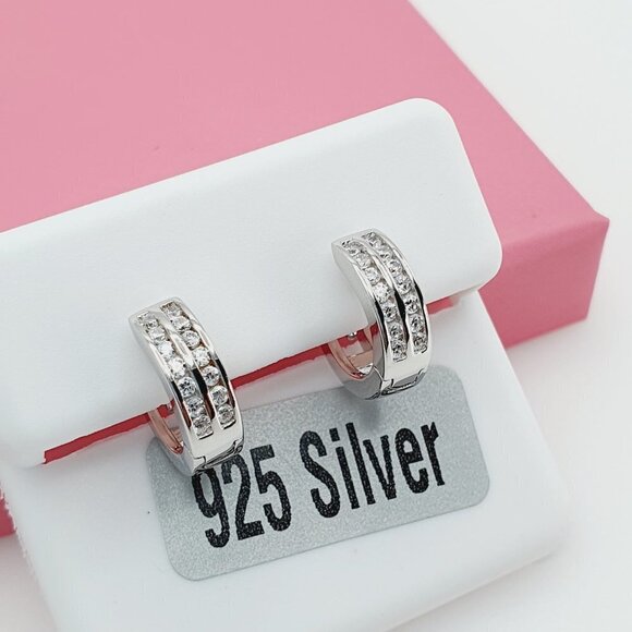 - "925 Sterling Silver Cubic Zirconia Earrings, U19254647 - Picture 3 of 11